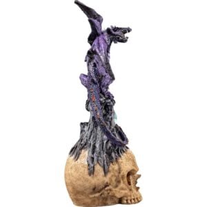Purple Dragon on Jeweled Skull Statue