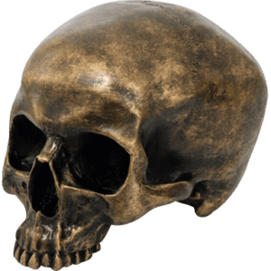 Antiqued Golden Skull