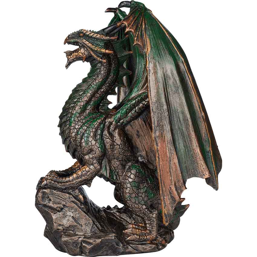 Metallic Green Dragon Statue