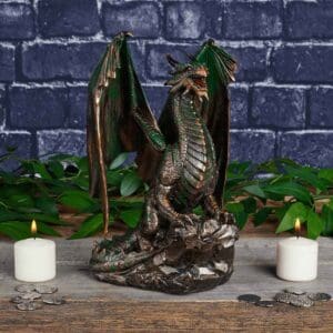Metallic Green Dragon Statue