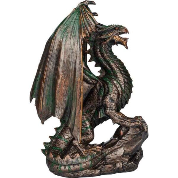 Metallic Green Dragon Statue