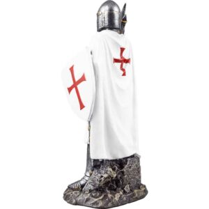 Crusader Knight with Axe and Shield Statue