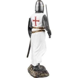 Crusader Knight with Sword and Shield Statue