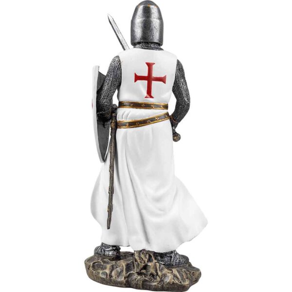 Crusader Knight with Sword and Shield Statue