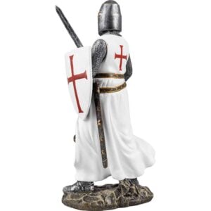 Crusader Knight with Sword and Shield Statue