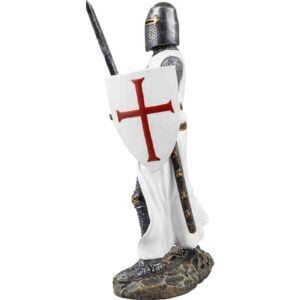 Crusader Knight with Sword and Shield Statue