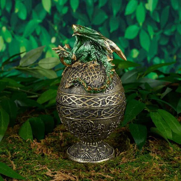 Green Dragon Ornate Egg Trinket Box