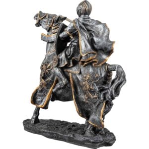 Dark Stone Jousting Knight Statue