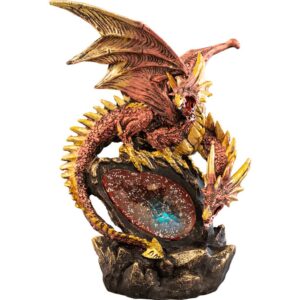 Red Geode Keeper LED Dragon Statue