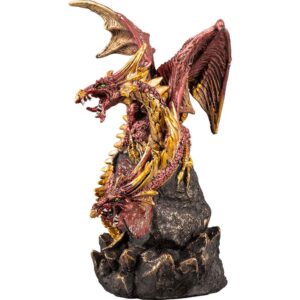 Red Geode Keeper LED Dragon Statue