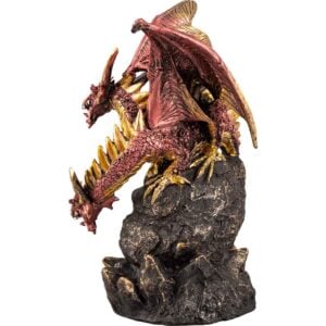 Red Geode Keeper LED Dragon Statue