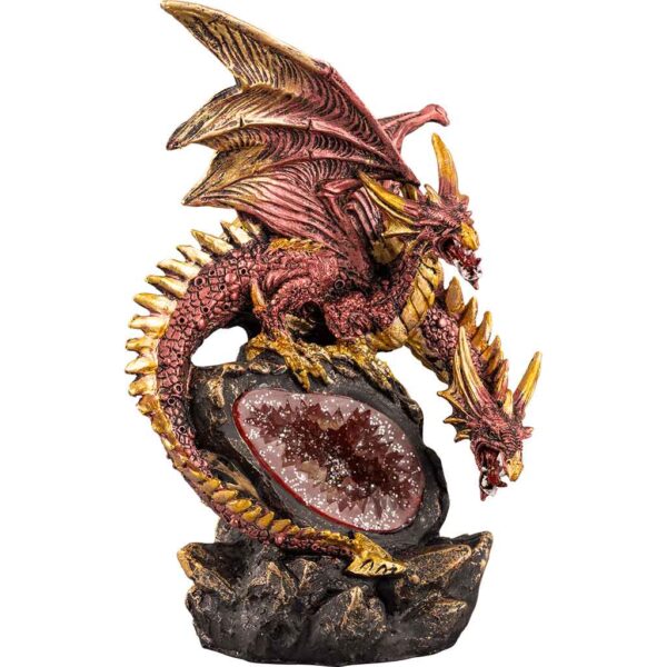 Red Geode Keeper LED Dragon Statue