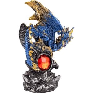 Young Blue Dragon Gem Protector Statue