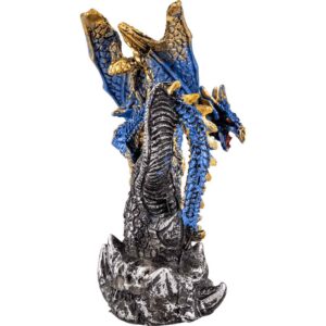 Young Blue Dragon Gem Protector Statue
