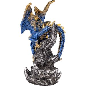 Young Blue Dragon Gem Protector Statue
