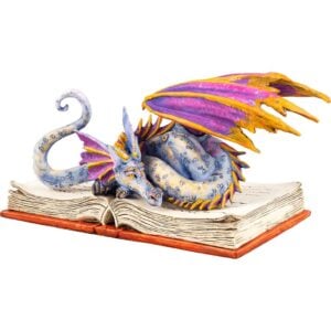 Book Wyrm Dragon Statue