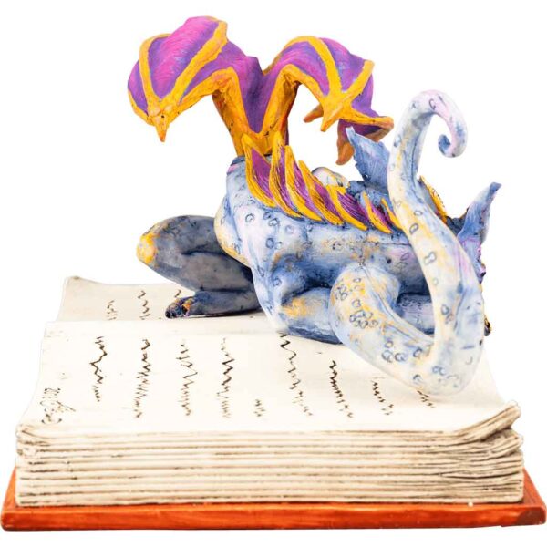 Book Wyrm Dragon Statue
