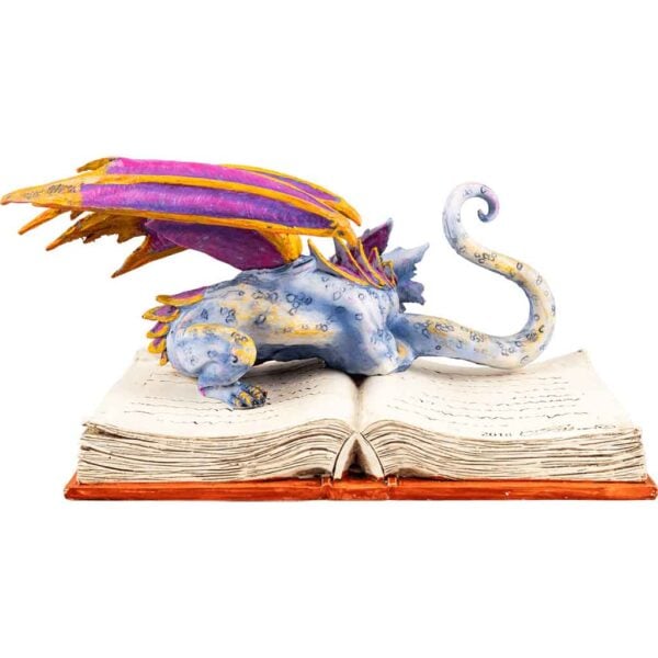 Book Wyrm Dragon Statue
