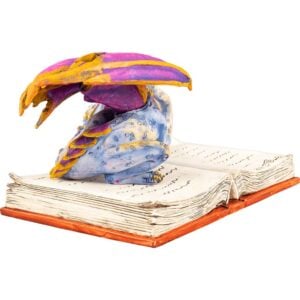 Book Wyrm Dragon Statue