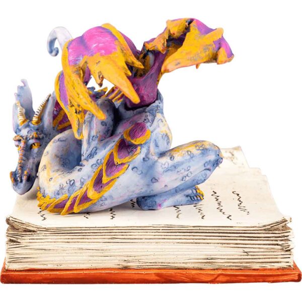 Book Wyrm Dragon Statue