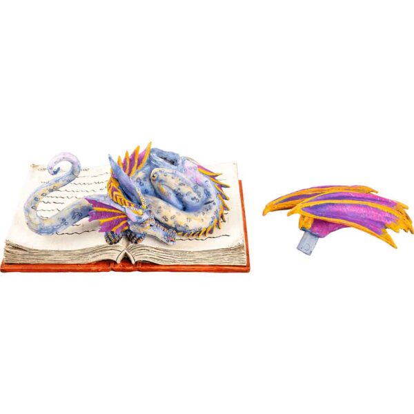 Book Wyrm Dragon Statue