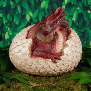 Hatching Red Dragon Egg Statue