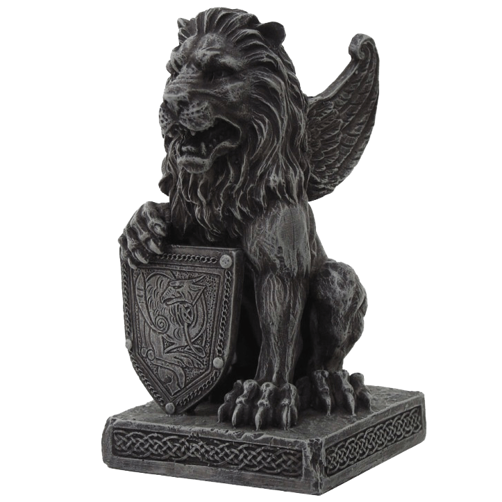Lion Gargoyle With Shield Statue CC8455 Medieval Collectibles