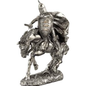 Charging Mounted Medieval Knight Statue