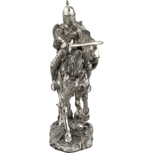 Charging Mounted Medieval Knight Statue