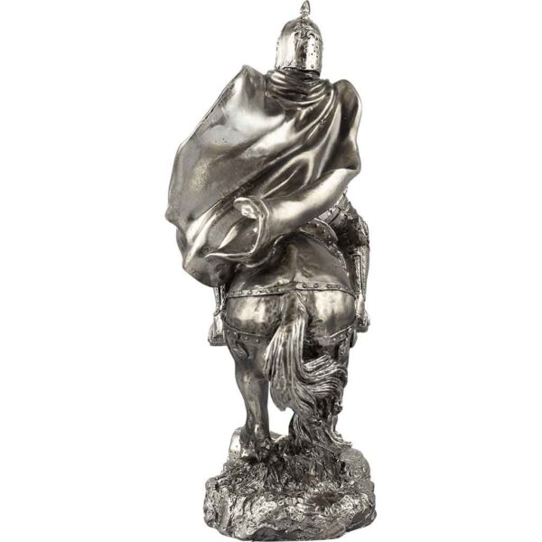 Charging Mounted Medieval Knight Statue