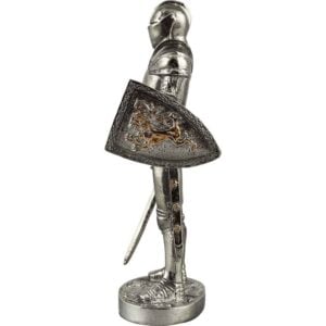 Medieval Knight with Sword and Shield Statue
