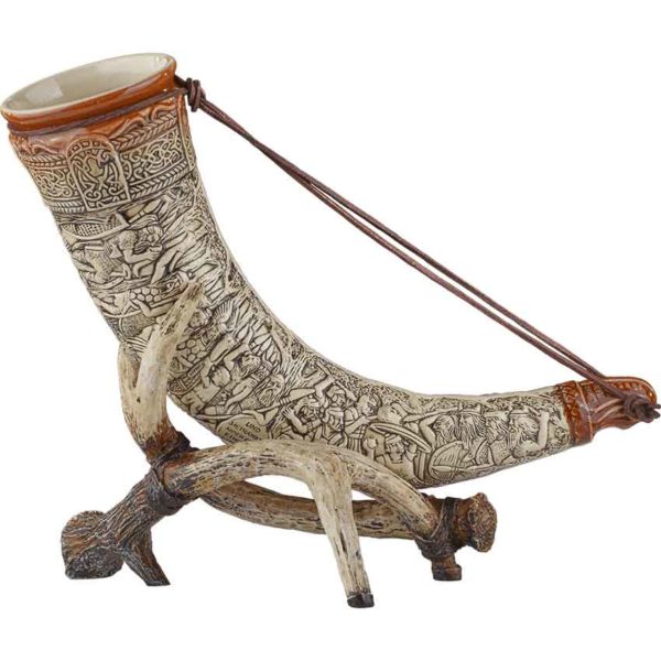 German Drinking Horn with Stand