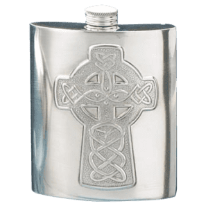 Celtic Cross Pewter Flask
