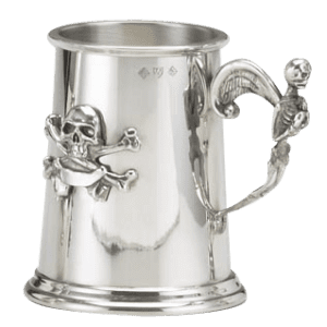 Pewter Pirate Skull Tankard