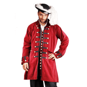 Plus Size Pirates Captain Benjamin Long Velvet Coat
