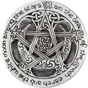 Sterling Silver Moon Pentacle Brooch