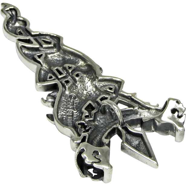 Sterling Silver Berserker Wolf Pendant DD TPD 2701 Medieval Collectibles