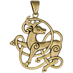 Bronze Celtic Knot Stag Pendant