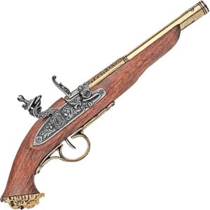 18th Century Pirate Flintlock Pistol Brass