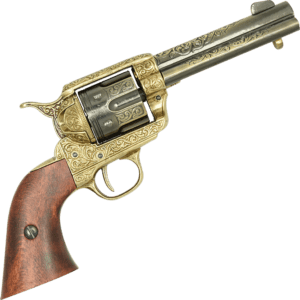 .45 Army Revolver Engraved Brass