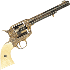 .45 Army Revolver Engraved Brass