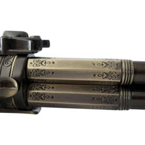 Triple Barrel Revolving Ivory Eagle Flintlock Pistol