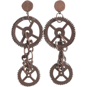 Bronze Steampunk Gear Earrings