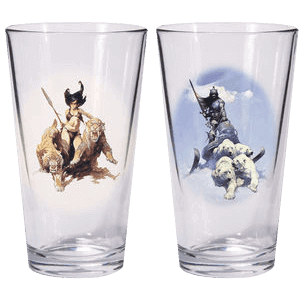 Silver Warrior and The Huntress Glass Set