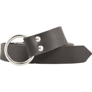 Leather Medieval Ring Belt - Black