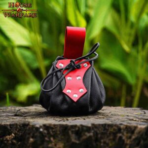 Medieval Belt Pouch with Red Trim