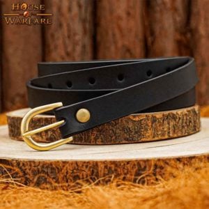 Medieval Leather Buckle Belt - Black