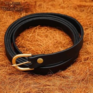 Medieval Leather Buckle Belt - Black