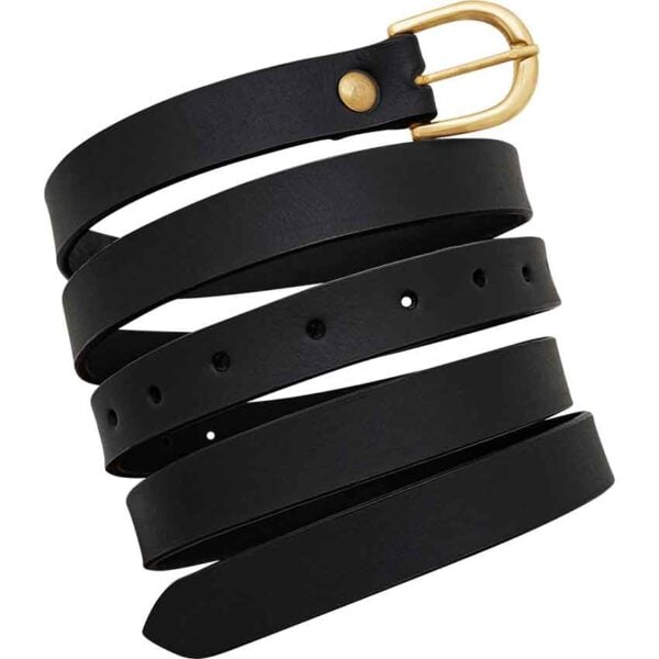 Medieval Leather Buckle Belt - Black