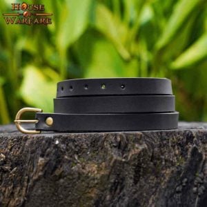 Medieval Leather Buckle Belt - Black